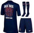 Kit Enfant PARIS SG 2025-26 - Flocage Champions d'Europe - 26 ⭐️⭐️