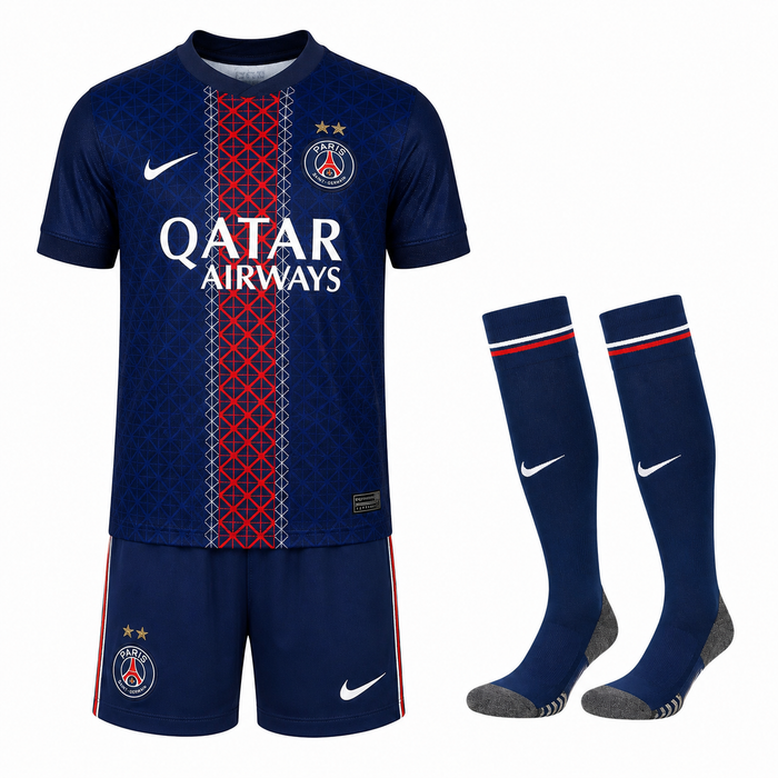 KITS ENFANT/ JUNIOR DOMICILE PARIS SG 2025-26 AVEC LES DEUX ÉTOILES ⭐️⭐️